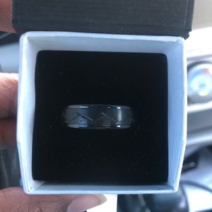 Men’s Black Tungsten Carbide Wedding Band